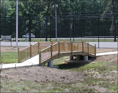 5 x 16 Treated Pine 2x2 rail bridge with custom approach ramps and railings (total size is 5 x 24) 