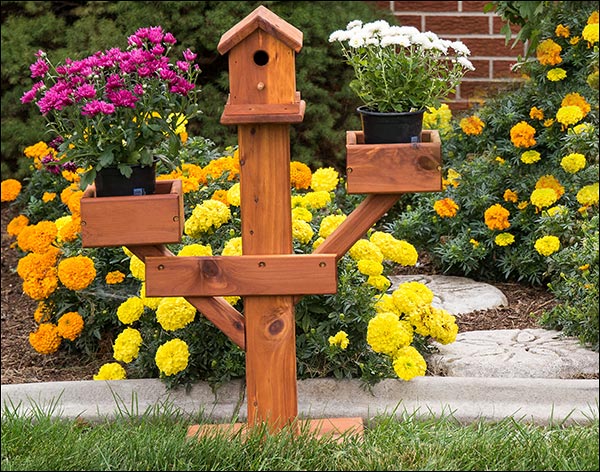 Eastern Red Cedar Birdhouse Planter