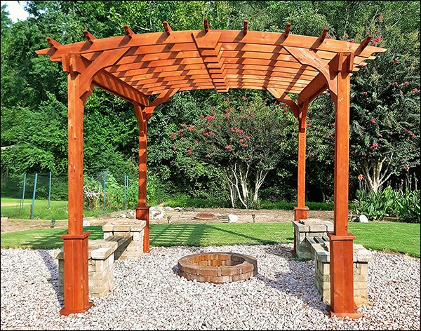 Red Cedar Free Standing Arched Pergolas