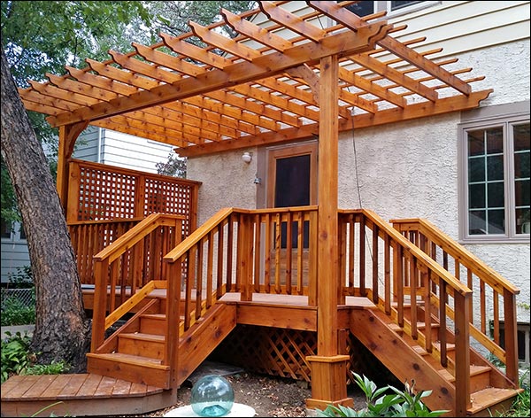 Red Cedar Wall Mount 2-Beam Pergolas