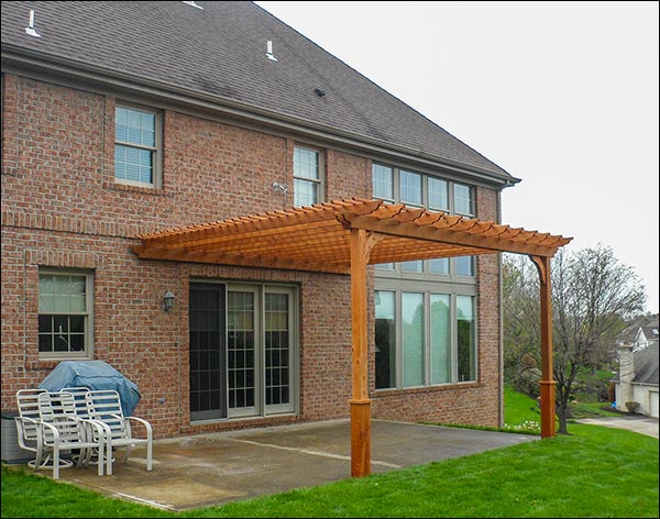 Red Cedar Wall Mount 2-Beam Pergolas