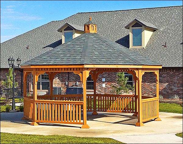 Red Cedar Single Roof Octagon Gazebos