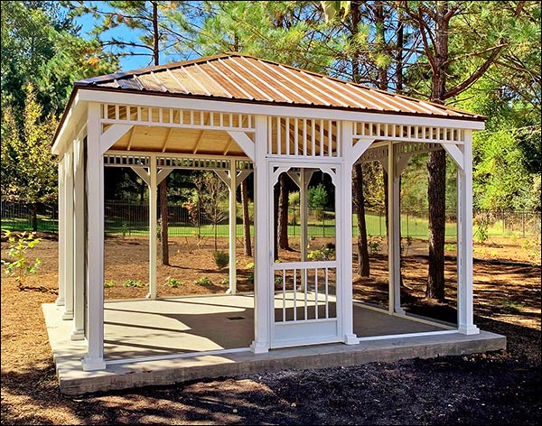Vinyl Single Roof Rectangle Gazebos