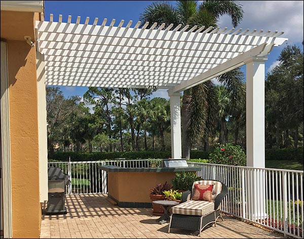 Fiberglass 2-Beam Wall Mount Pergolas