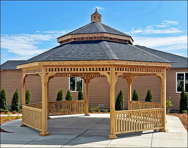 Red Cedar Double Roof Octagon Gazebos