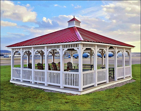 Vinyl Single Roof Rectangle Gazebos