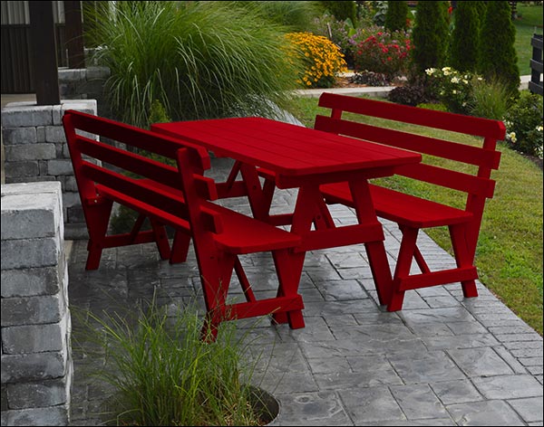 Southern Yellow Pine Picnic Table w/2 Backed Benches