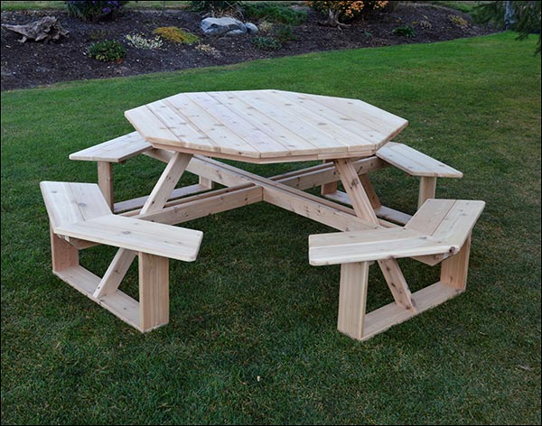 Red Cedar Octagon Walk-In Table