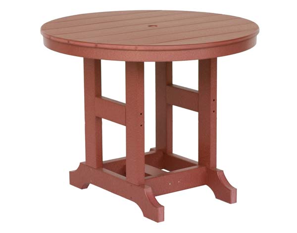 38" Garden Classic Rose Poly Lumber Round Table