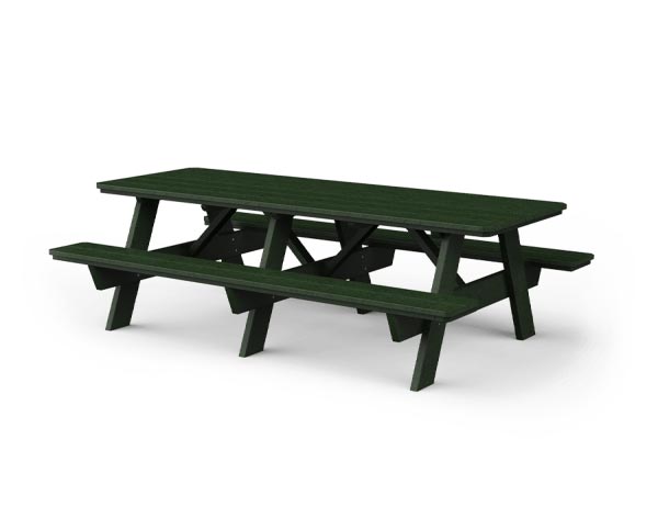 Poly Lumber 8 Picnic Table w/ Attached Benches