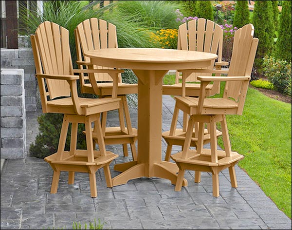 Poly Lumber 5 Pc. Round Adirondack Bar Set