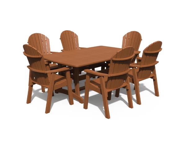 Poly Lumber 7 Pc. Adirondack Dining Set