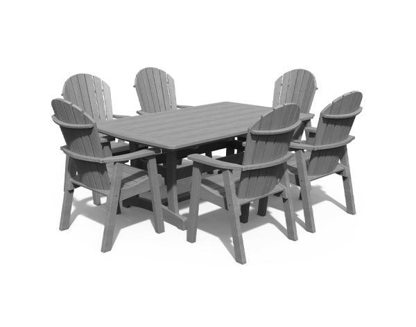 Poly Lumber 7 Pc. Adirondack Dining Set