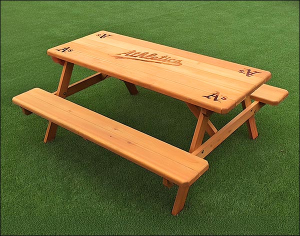 Red Cedar Picnic Table w/Attached Benches