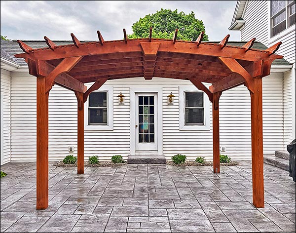 Red Cedar Free Standing Arched Pergolas