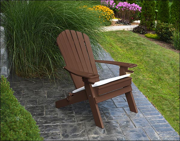 Poly Lumber Folding Adirondack Chair w/ 2 Cupholders