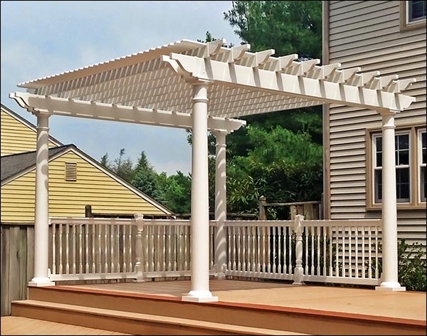 Vinyl Louvered Pergola w/Aluminum Inserts