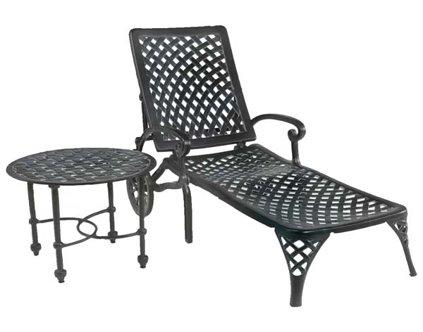 Aluminum Crossweave Chaise & Table Set