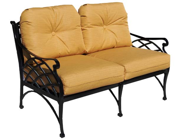 Aluminum Crossweave Deep Seating Love Seat w/ Cushions
