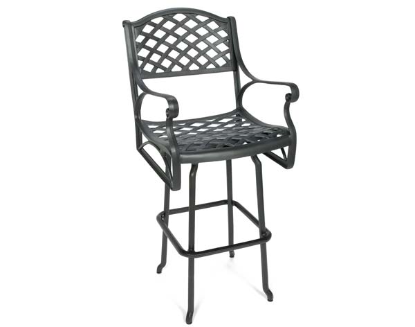 Aluminum Crossweave Swivel Barstool