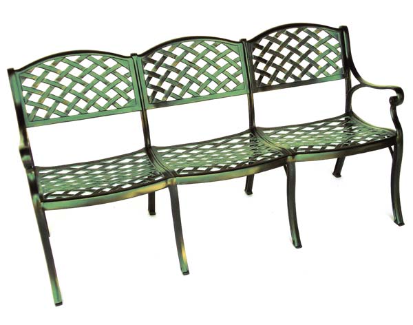 Aluminum Crossweave Triple Settee