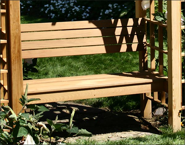 Red Cedar Canterbury Arbor w/Backed Bench & 2 Wings