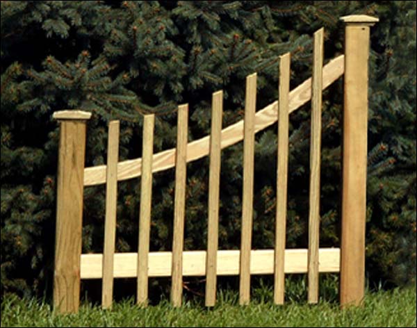 Treated Pine Low Picket Arbor Wings (Set of 2)
