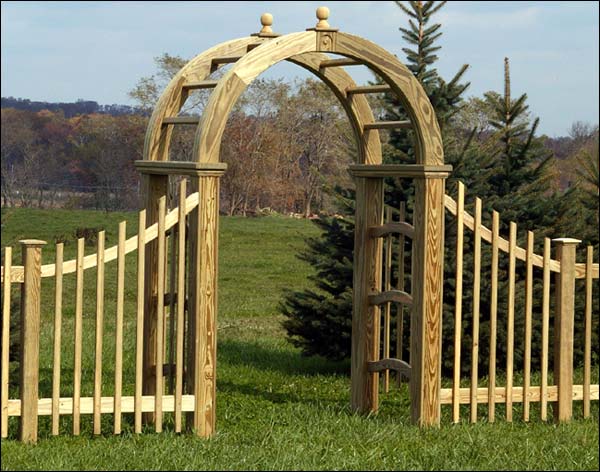Treated Pine Tall Picket Arbor Wings (Set of 2)