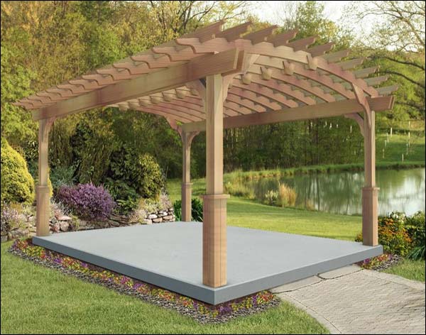 Red Cedar Free Standing Arched Pergolas