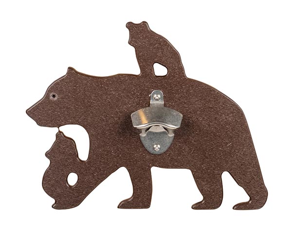 Wall Mount Bottle Opener - Bear w/Cubs