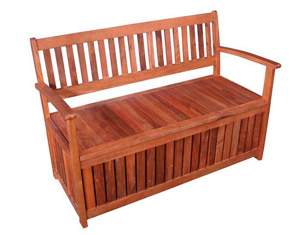 48" Eucalyptus Garden Bench w/ Storage Box