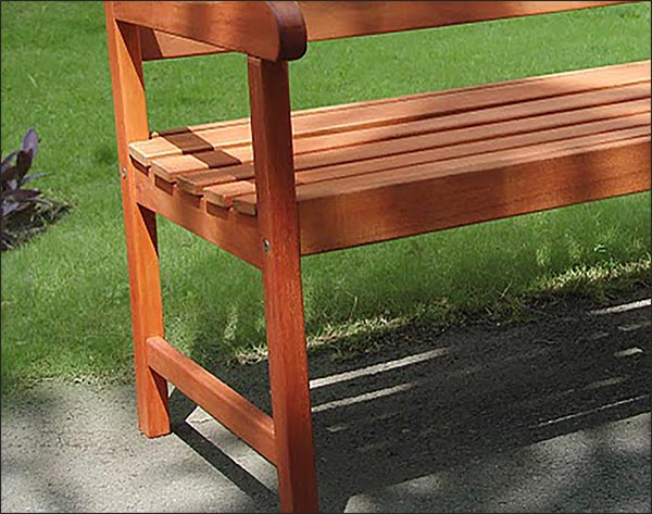 47" Eucalyptus Cross Back Bench