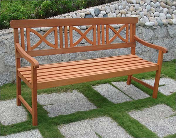 65" Eucalyptus Cross Back Bench