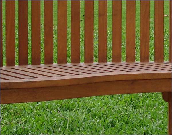 59" Eucalyptus Curved Bench