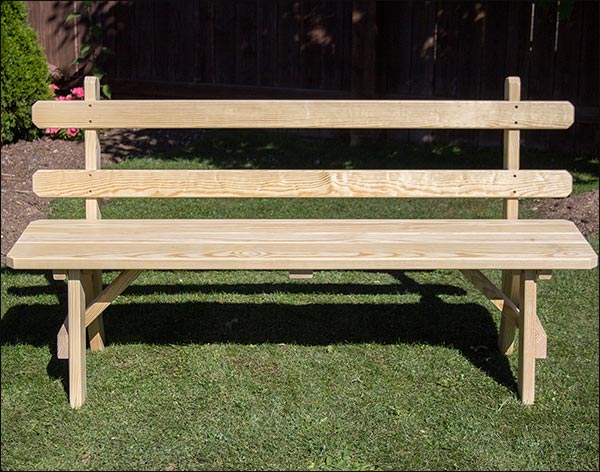 Treated Pine Traditional Garden Bench w/Back