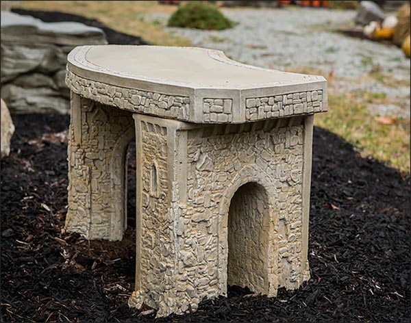 34" Concrete Curved Garden Bench