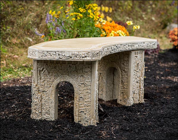 48" Concrete Curved Garden Bench