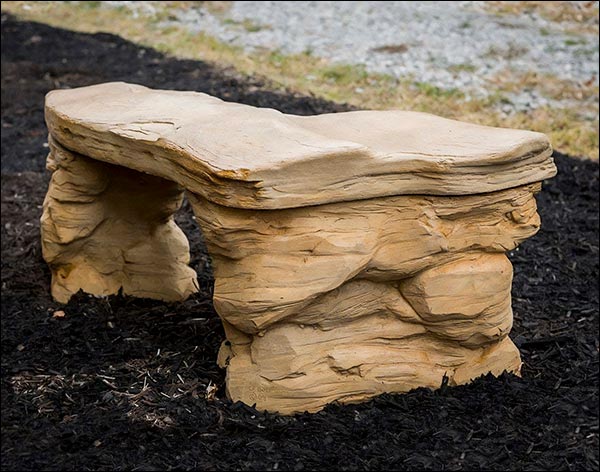 Concrete Rock Garden Bench