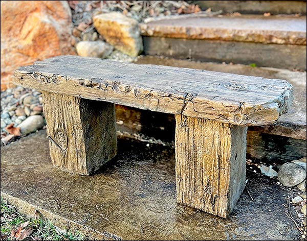 Concrete Distressed Wood Bench