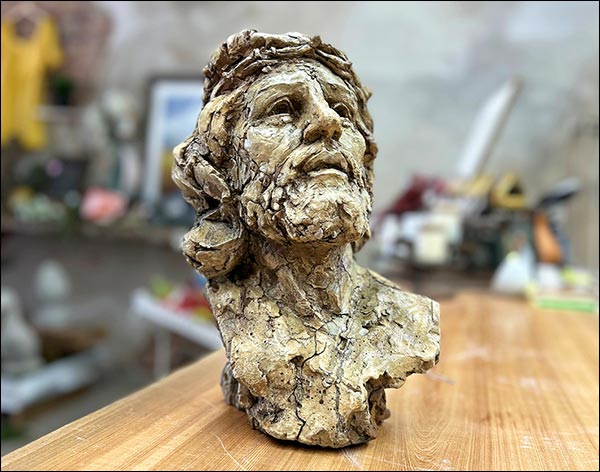 Decorative Crown of Thorns Christ Bust