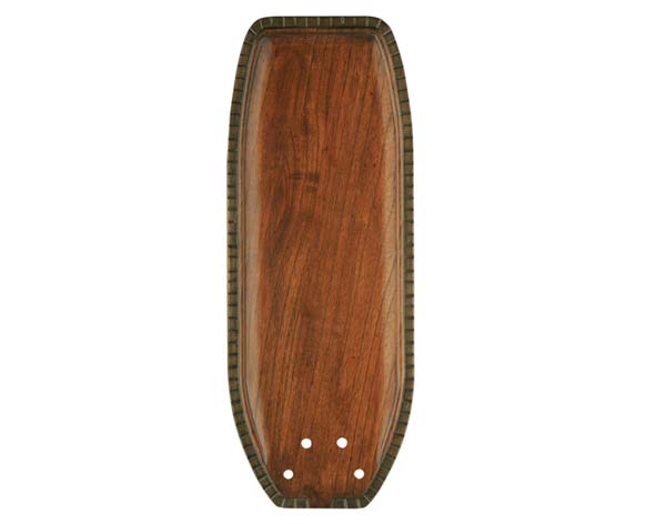 52" Oil Rubbed Bronze Maubay Outdoor Ceiling Fan w/ Hand-Carved Walnut Blades