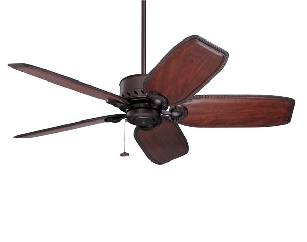 52" Oil Rubbed Bronze Maubay Outdoor Ceiling Fan w/ Hand-Carved Walnut Blades