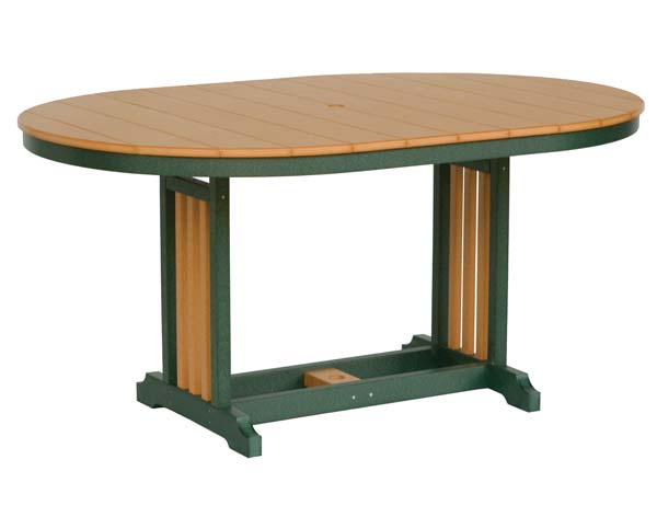 64"L x 44"W Garden Mission Sunflower Poly Lumber Oval Table