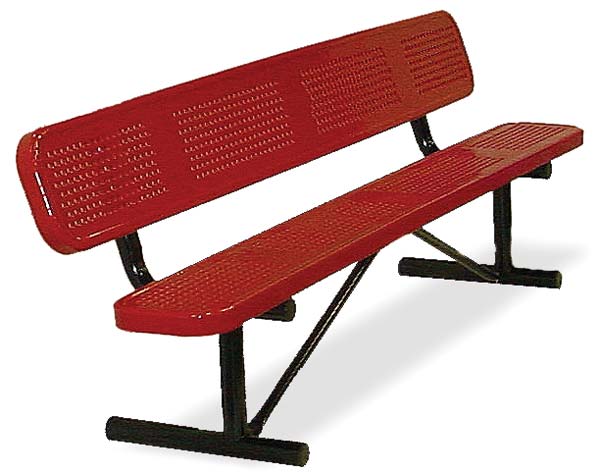 Perforated Standard Garden Bench w/Back