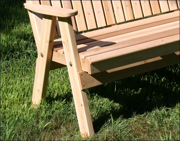 Red Cedar Straightback Garden Bench