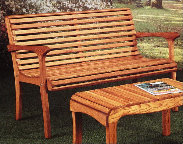 48" Oak Garden Bench