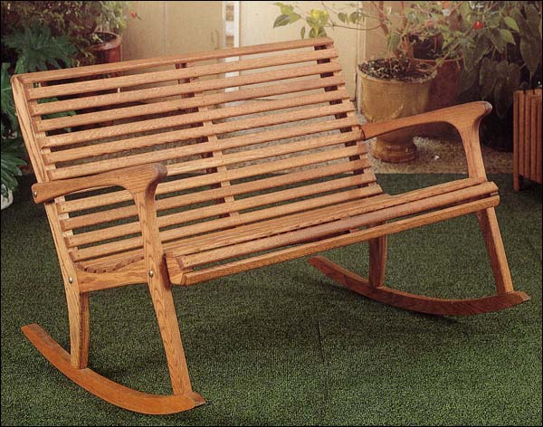 48" Oak Rocker Garden Bench