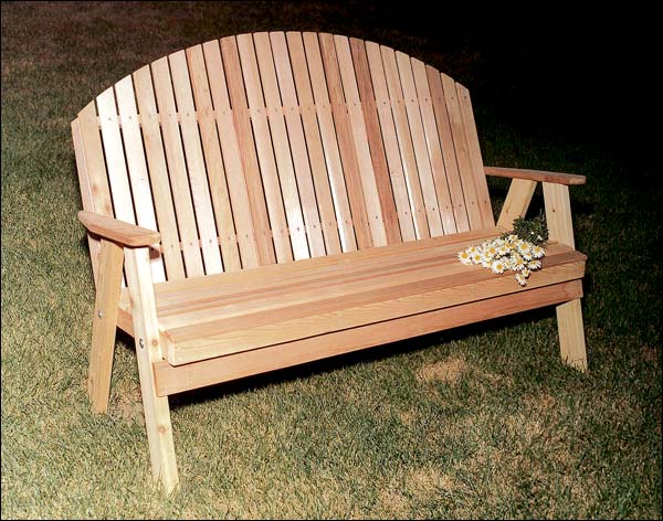 6' Red Cedar Blue Mountain Fanback Garden Bench