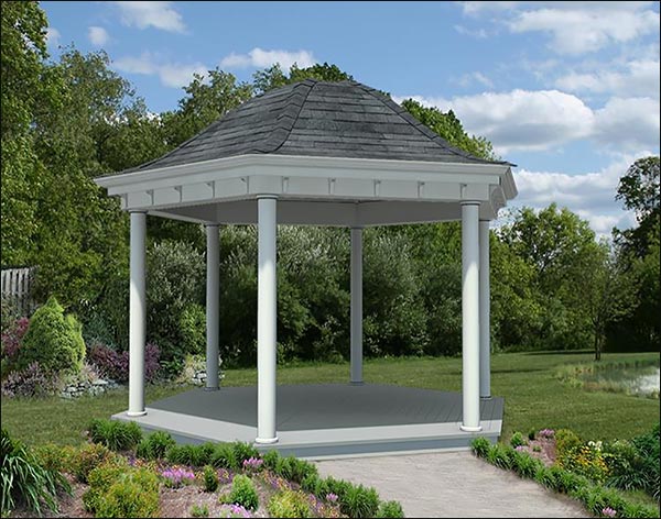 14' Vinyl Hexagon Belle Gazebo
