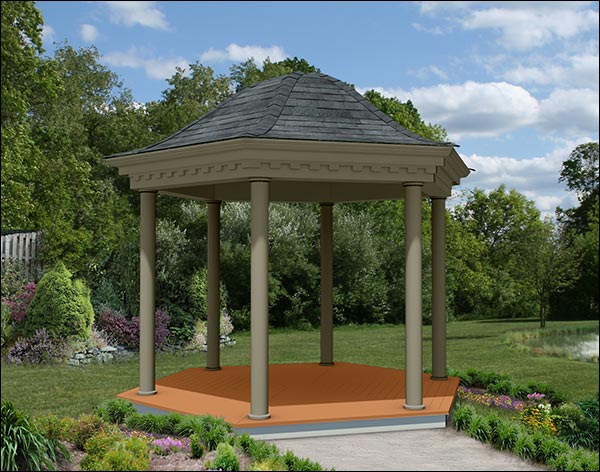 Vinyl Belle Roof Hexagon Gazebos